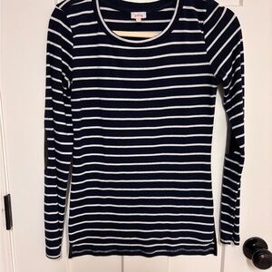 Pixley Navy and White Striped Top